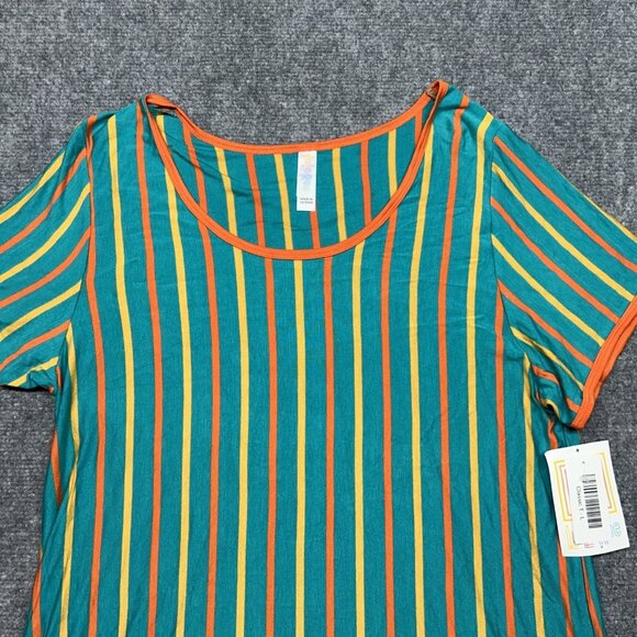 LulaRoe Lot of 2 Classic T-Shirt Womens L Multicolor Striped Short Sleeve New - Picture 6 of 7